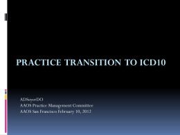PRACTICE TRANSITION TO ICD10