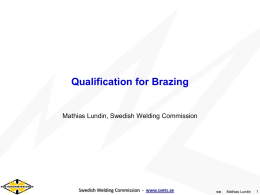 Qualification of brazing procedures