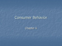 Chapter 6: Consumer Behavior