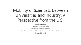 Mobility of Scientists between Universities, Government and