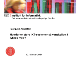 Innledning professor Margunn Aanestad, UIO