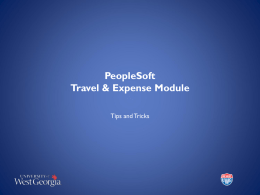 PeopleSoft Travel & Expense Module