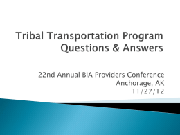 Tribal Transportation Program Questions & Answers