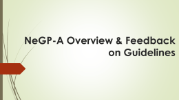NeGP-A Overview & Feedback on - Department of Agriculture