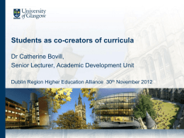 Students as Co-creators of Curricula