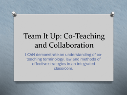 Co-Teaching Presentation - Montgomery County Schools