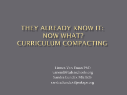 Curriculum Compacting - Oklahoma Association of the Gifted