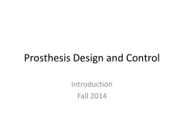Prosthesis Design and Control - The Academic Server at csuohio