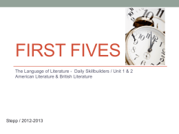 First Fives 2012-13 - Ashland Independent Schools