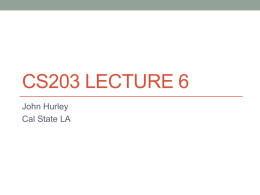 Lecture 6 Notes
