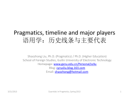 Pragmatics, timeline and major players