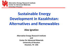 Alex Ignatiev Sustainable Energy Development in Kazakhstan