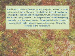 Lecture 1