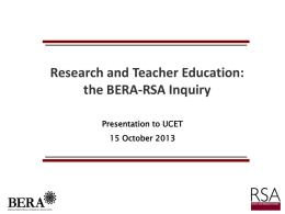 BERA-RSA Inquiry 15 October - UCET