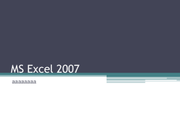 MS Excel 2007 - Tài liệu học tập