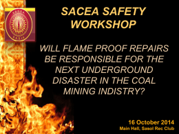 SACEA Safety Workshop SASOL learnings
