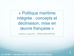Politique maritime intégrée - Direction technique Eau, mer et fleuves