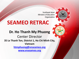 SEAMEO RETRAC: Ho Thanh My Phuong