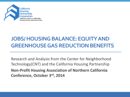 Jobs/Housing Balance: Equity and Greenhouse Gas Reduction