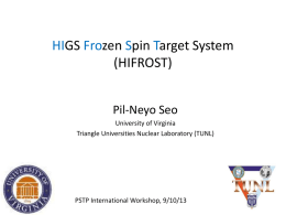 The HIGS frozen spin target - Faculty Web Sites at the University of