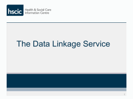 HSCIC trusted data linkage service