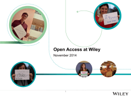 Open Access at Wiley - London Info International