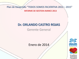 Plan de Desarrollo *TODOS SOMOS FACATATIVA 2012 * 2015*