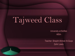 Tajweed PPT - Universal School of Buffalo