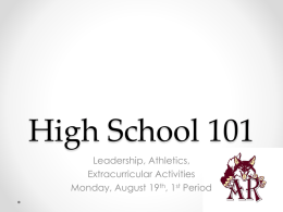 Aug 19 1st HS101 Leadership