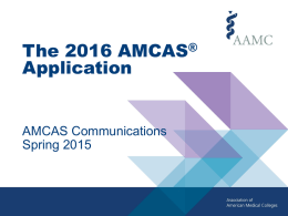 2016 AMCAS Student Presentation - PowerPoint