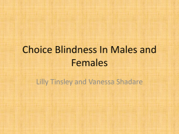 Choice Blindness In Males & Females