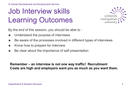 Job Interview skills Learning Outcomes