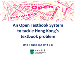 an open textbook system to tackle hong kong`s textbook