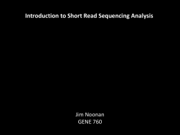 Introduction to Short Read Sequencing Analysis