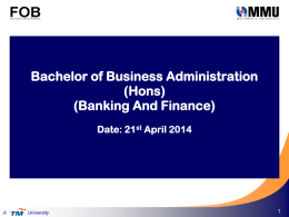 Banking and Finance - Faculty of Business