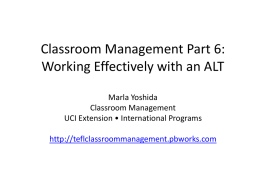 Tools for Teaching - teflclassroommanagement