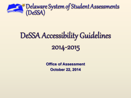 DeSSA Accessibility Guidelines 2014-2015