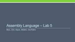 Assembly Language * Lab 5