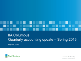 Accounting Updates (Brandon Rucker, McGladrey)
