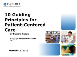10 Guiding Principles for Patient-Centered Care
