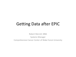 Data Export After EPIC