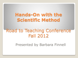 Barbara Finnell - Scientific Method 2012
