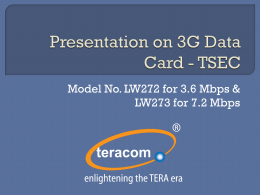 3G Teracom Datacard - Presentation