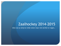 Zaalhockey presentatie 9 december