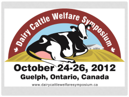 October 24-26, 2012 - Dairy Cattle Welfare