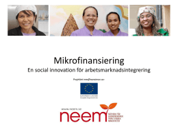 Powerpoint-presentation ESF-projektet Mikrofinansiering en