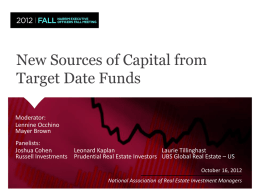New Sources of Capital from Target Date Funds