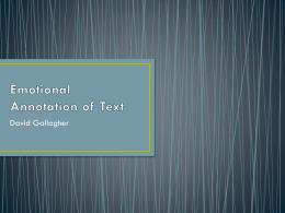 Emotional Annotation of Text