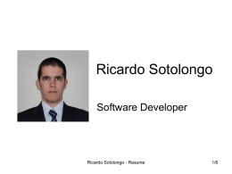 Resume - Ricardo Sotolongo