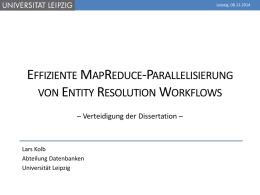 Effiziente MapReduce-Parallelisierung von Entity Resolution